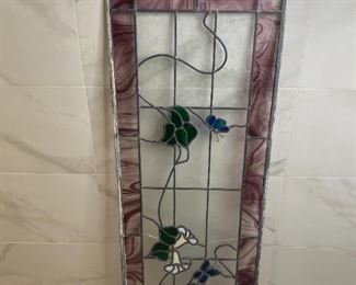Recovered stain glass Frame 18"x48"