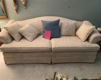 Like new fabric Camelback sofa