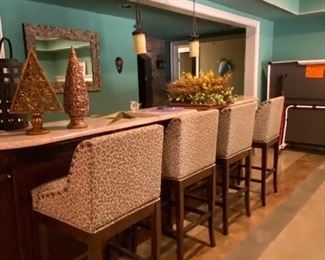 Four custom bar stools