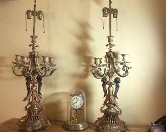 Fine bronze candleabras