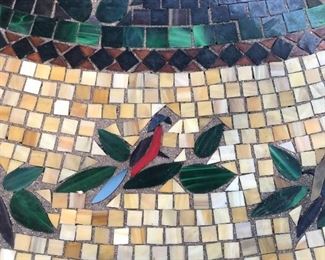 Closeup of the mosaic table.