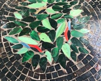 Closeup of the mosaic table