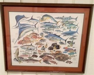 LIMITED EDITION RUSS SMILEY PRINT, "101 FISH OF THE SOUTH ATLANTIC", 1971