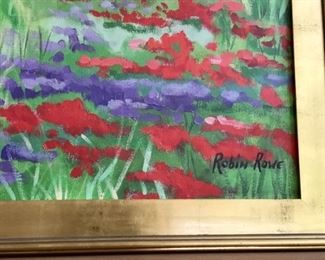 LARGE FRAMED ART BY ROBIN ROWE, HIGH POINT, NC