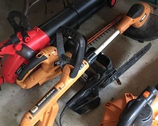 Power saws, leaf blowers, weedeater