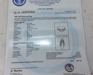 18K GOLD DIAMOND RING .73ct 3.9G