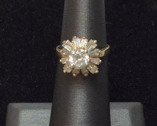 10K PURPLE CLUSTER AMETHYST GOLD RING