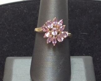 10K PURPLE CLUSTER AMETHYST GOLD