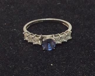 10K STERLING SILVER BLUE AMETHYST RING