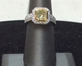 18K WHITE & YELLOW GOLD DIAMOND RING