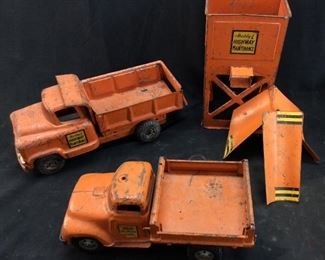 3) 1950s BUDDY L HIGHWAY MAINTENANCE DIE CAST TOYS