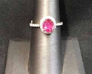 18KT 1.02 NATURAL RUBY & DIAMOND RING