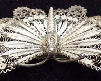 VTG. SILVER BUTTERFLY PIN, MARKED 800
