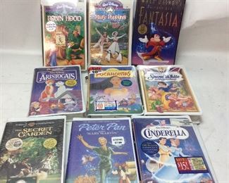 9 VHS DISNEY MOVIES NRFB