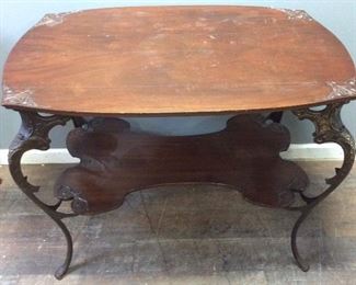 VINTAGE HARD WOOD HALL TABLE