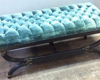 VINTAGE VELVET BED BENCH