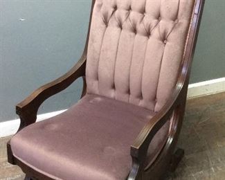 VINTAGE VELVET ROCKING CHAIR