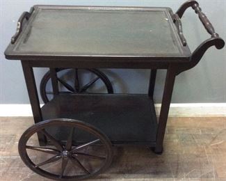 VTG. SERVING TRAY ON WHEELS