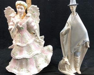 (2) ANGEL MUSIC FIGURINE & SPANISH FIGURINE