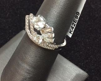 18KT GOLD DIAMOND RING, .5 CT