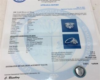 18KT GOLD DIAMOND RING, .5 CT