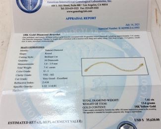 18KT GOLD DIAMOND BRACELET,