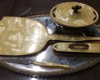 VTG. BAKELITE VANITY SET