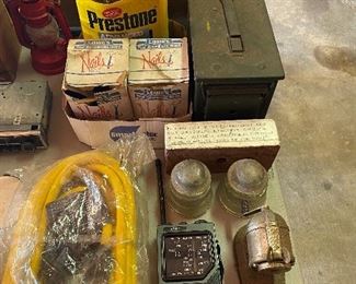 Ammo Can, Pencil Sharpener, Lantern