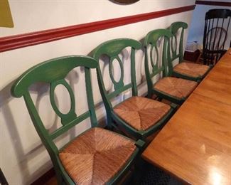 Vtg Maple with rush seats chairs