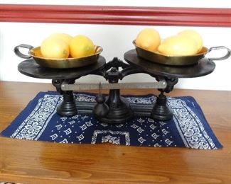 Antique scale including trays