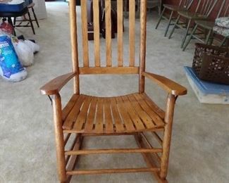 Oak slat rocking chair