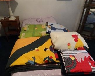 Queen and twin size quilts.  Hand made, machine stitched