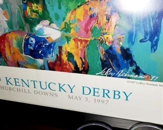 Kentucky Derby, 123rd Kentucky Derby , 1997 poster, LeRoy Neiman. Kentucky  Derby glasses