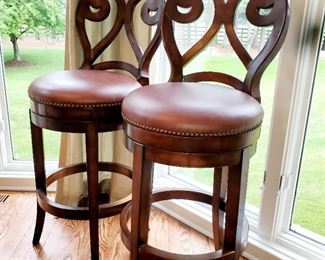 Walter E. Smithe, leather/ swivel, bar stools