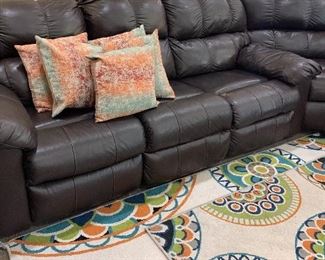 Ashley Bonded Leather Power Sectional/Recliner