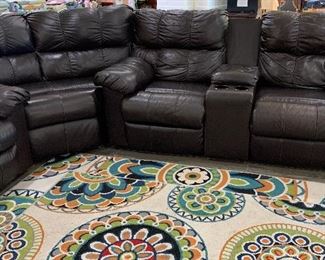 Ashley Bonded Leather Power Sectional/Recliner