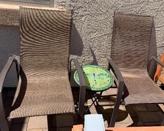 Patio Chairs, Glass Table 