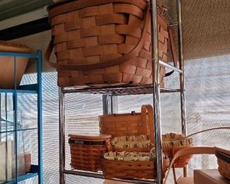 Longaberger baskets and china and antique baskets