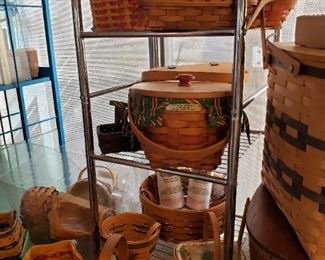Longaberger baskets and china and antique baskets