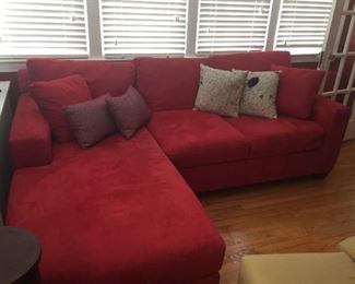 Red sectional.