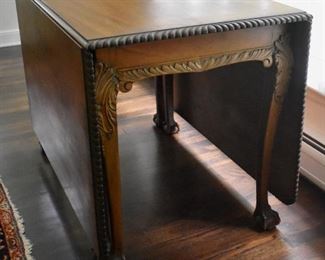 Double gate leg table with ball-and-claw feet