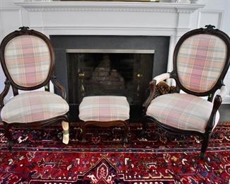 Matching chairs and footstool