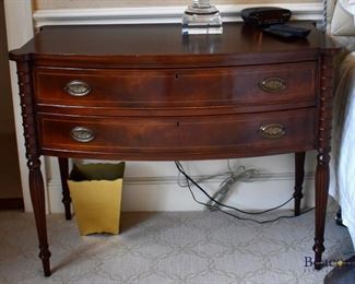 Pair of 2-drawer mahogany side tables