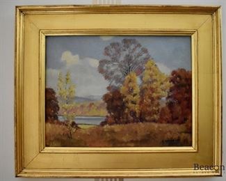 Oil painting landscape signed R. Emerson Lee