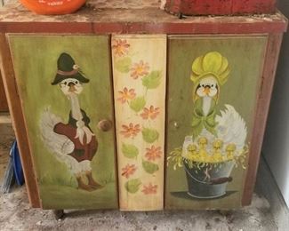 Whimsical hand painted cabinet, great for kids room