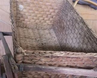 French laundry basket and another wagon 