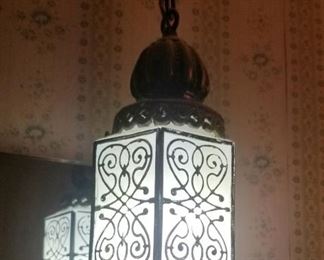 60's swag lights, two globes