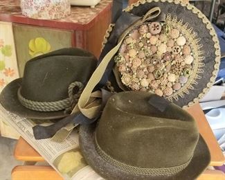 Bavarian men's hats and a Folk-art female counterpart