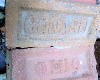 BRICKS ALL VINTAGE SOME MARKED OHIO OTHER MARKED CONRAD, ALL CLAY, OVER 600 BRICKS AVAILABLE
