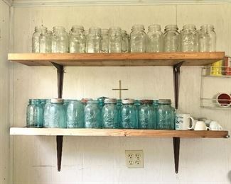Lots of vintage mason jars